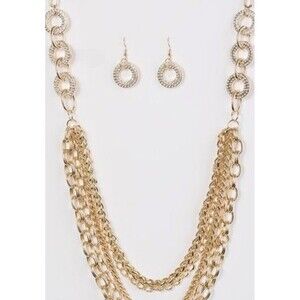 The Melissa Zi Collection Paparazzi Necklace Set Gold/Vintage/New